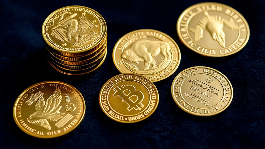 shiny precious metal currency